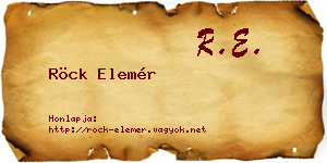 Röck Elemér névjegykártya